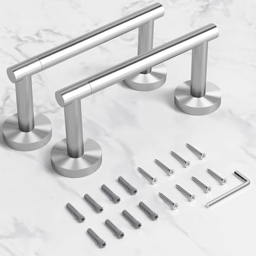 HITSLAM 2 Pack Brushed Nickel Toilet Paper Holder, Double Post Pivoting - Image 2