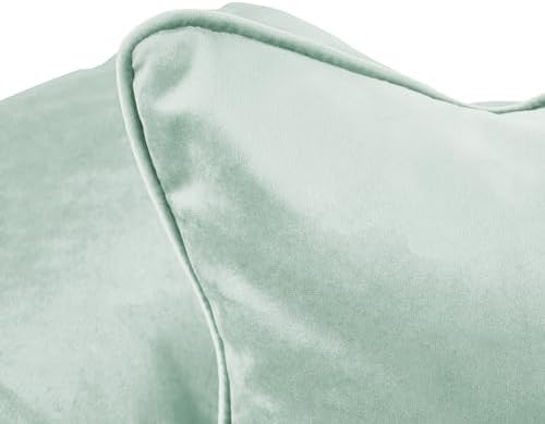 FDP 16" x 24" Velvet and Vinyl Rectangle Lumbar Pillow Set with Piping Decorative Throw Pillow for Home Dcor in Living Room, Bedroom or Lounge (2-Pack) - Aloe, 15173-347 - Image 5