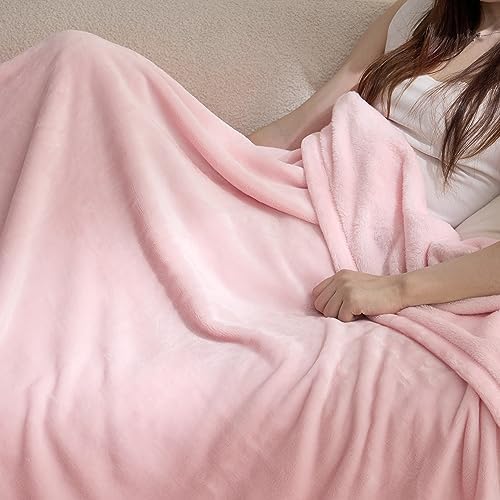 Bedsure GentleSoft Pink Fleece Throw Blanket for Couch - 300GSM Cozy Soft Blankets for Women, Cute Small Fleece Throws for Girls, Pink Home Decor Gifts, 50x60 Inches - Image 5