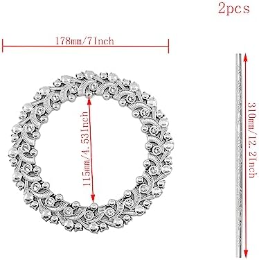 2 Pack Silver Curtain Tiebacks Round Drapery Holdbacks, 20 Crystals - Image 2