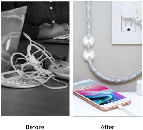 Flezoo 12PCS White Adhesive Cable Clips Cord Organizer for Wire Management - Image 5