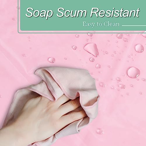 Mrs Awesome Clear Pink Shower Curtain Liner with 3 Magnets, 72x72 - Image 2