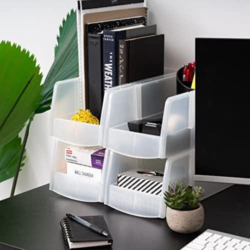 IRIS USA 4-Pack, Large Plastic Stackable Storage Bin Organizer, Clear - Image 5