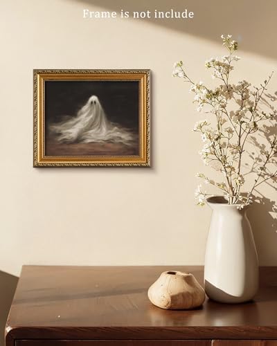 Vodefoad Vintage Cute Ghosts Decor Halloween Painting Spooky Silhouette Ghost Haunted House Art Victorian Ghost Posters Pictures for Living Room, Bedroom, Bathroom, halloween Room decor - 8x10 Inch Unframed - Image 5