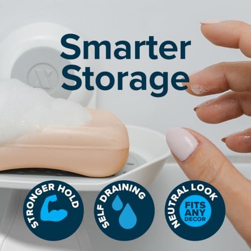 SlipX Solutions Strong Hold Suction Cup Double Tray Soap Dish for Shower - Image 6