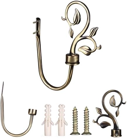 SUQ I OME Leaf Shaped Curtain Holdbacks, Bronze, 1 Pair - Image 2
