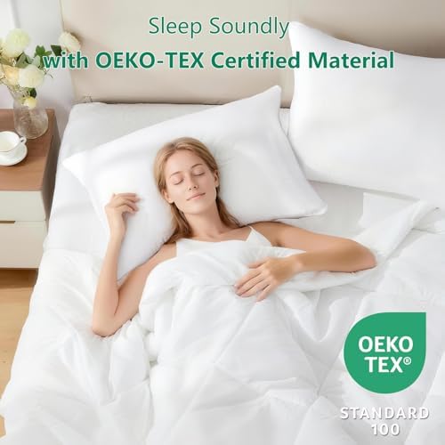 HIMEET Pillows Queen Size Set of 4, Luxury Fluffy Bed Pillows for Sleeping 4 Pack, Soft and Supportive Bed Pillow with Down Alternative Filling for Side and Back Sleepers (18"x28") - Image 2