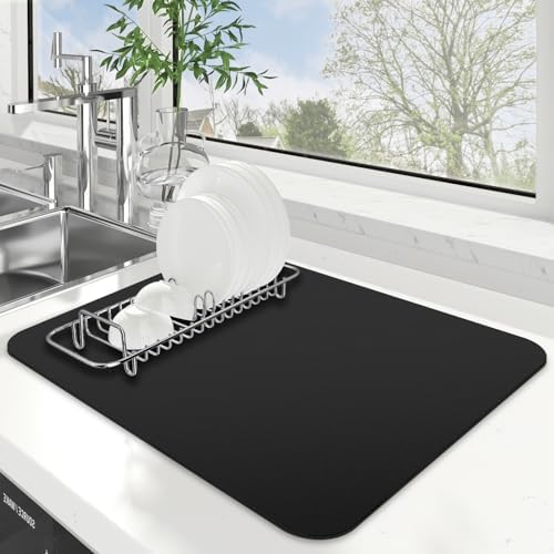 Dish Drying Mat Absorbent Dish Drying Mats for Kitchen Counter 15"x 18" by WiseLife