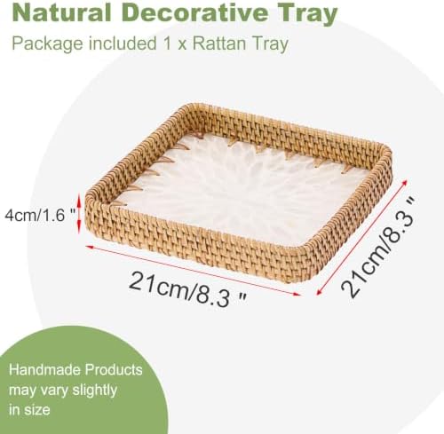 Small Wicker Tray, Handwoven Rattan Key Tray for Entryway Table - Image 2