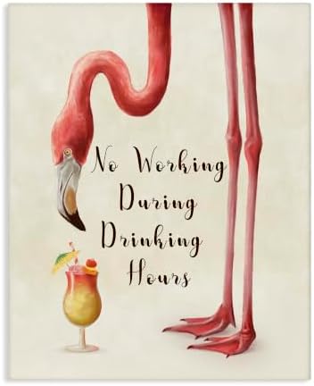 Flamingo Cocktail Humor Bar, 24 x 30 Inch Canvas Wall Art by StupellIndustries
