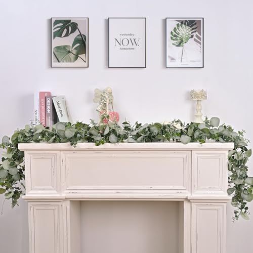Dolicer 2 Packs 6FT Artificial Eucalyptus Garland Faux Greenery Garland - Image 2