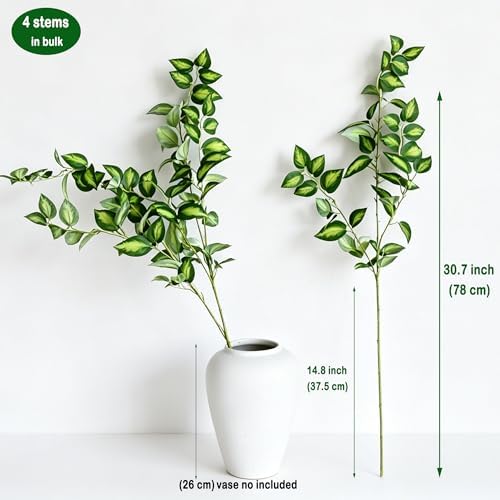 4PCS Faux Eucalyptus Stems Artificial Greenery for Centerpieces Home Decor - Image 2