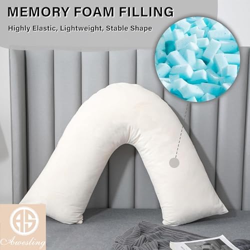 Shredded Memory Foam V Pillow for Neck Pain - Image 6