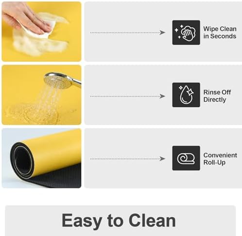 Ecotrim - Dish Drying Mat for Kitchen Counter | Coffee Bar Mat for Countertops | Heat Resistant Drainer Mat with Non-slip Rubber Backed | Hide Stain Kitchen Absorbent Draining Mat | Yellow 16"x20" - Image 3