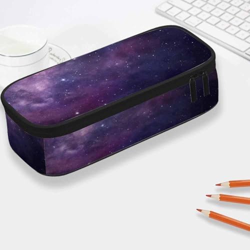 Yekiua Eggplant Sky Pencil Case Organizer Space Star Constellations Gloomy Atmosphere Heavenly Bodies College Office Big Capacity Pencil Bag - Image 3