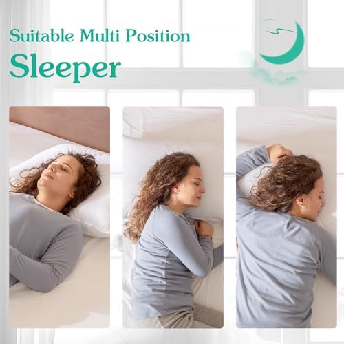 Three Geese White Goose Feather & Cotton Pillows Queen/Standard Size Set of 1- Soft 600 Thread Count 100% Cotton, Medium Firm,Soft Support, White Solid - Image 4