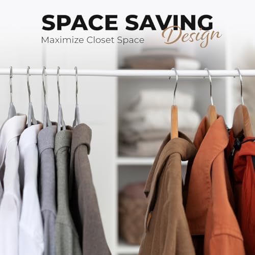 Our Modern Space 30 Pack Velvet Hanger for Shirt Pants Dresses Skirts Suits Jackets - Slim Space Saving Design - Standard Coat Hanger - Sturdy & Durable Design with Shoulder Grooves Hook - Image 5