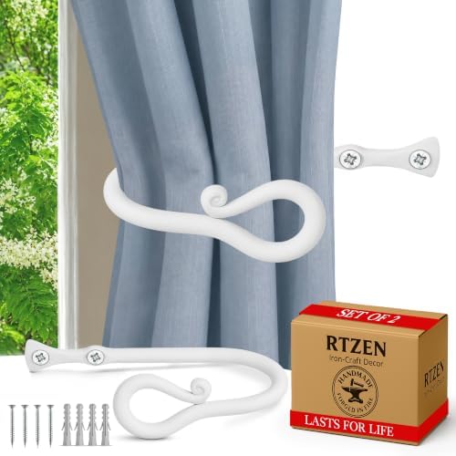 RTZEN Metal Curtain Tiebacks, Drapery Holders for Wall, 2 Pcs by RTZEN