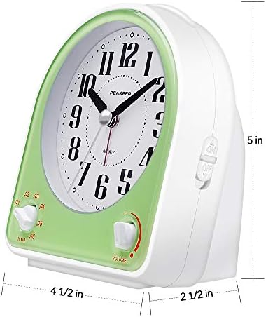 Peakeep Analog Alarm Clock Non-Ticking Silent, 7 Wake-up Sounds - Image 5