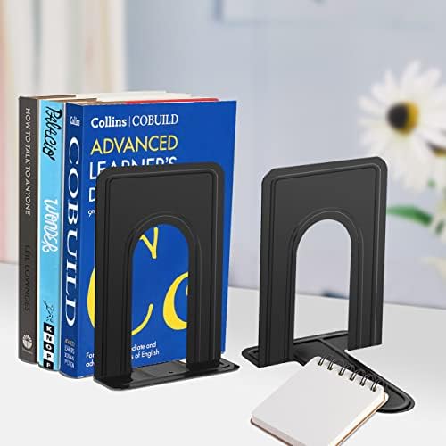 JIKIOU Book Ends, Non-Skid Metal Bookend Supports for Shelves 6 Pieces - Image 3