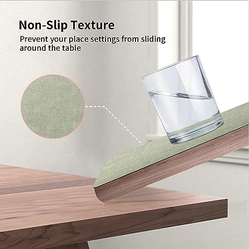 Maxpearl Faux Leather Placemats Set of 6, Easy to Clean, Light Green - Image 5