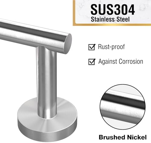HITSLAM 2 Pack Brushed Nickel Toilet Paper Holder, Double Post Pivoting - Image 4
