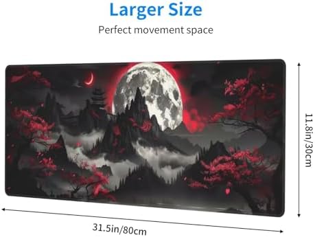 Extended Gaming Mouse Pad, Large Gaming Mouse Waterproof with Stitched Edges, Non-Slip Desktop Pad for Home and Office, Level Up Your 31.5x11.8 Inch… (Dark Night) - Image 2