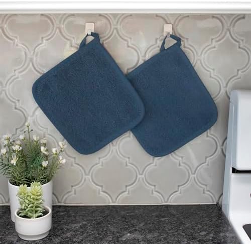 RITZ Terry Potholder & Hot Pad: Unparalleled Heat Resistant, Durable 100% Cotton – Ergonomically Designed for Optimal Grip – Easy-Care Machine Washable – 4-Pack, Midnight - Image 5