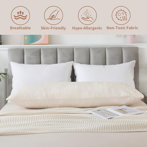 WhatsBedding Memory Foam Body Pillow with Cover, Long Bed Pillow for Adults - Image 6
