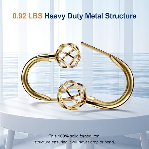 Handmade Metal Curtain Holdbacks 2pcs, Decoration Matt Black Curtain Tie Back Hooks for Wall, Heavy Duty Side Holders Tiebacks Accessories for Drapes Drapery Window - Image 3