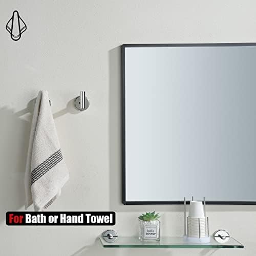 JQK Chrome Bathroom Towel Hook, 304 Stainless Steel Coat Robe Clothes Hook for Bathroom Kitchen Garage Wall Mounted (Pack of 2), TH100-CH-P2 - Image 4