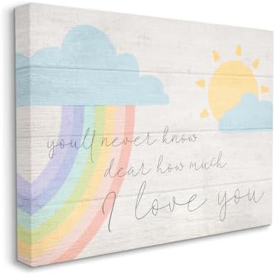 Stupell Industries 'Love You with Rainbow & Clouds'| Canvas Art - Image 2