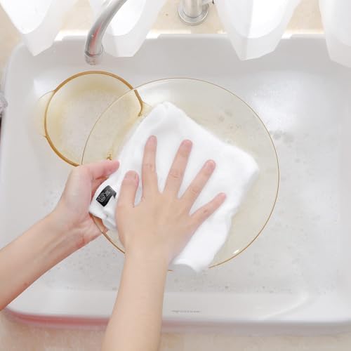 Homaxy 100% Cotton Waffle Weave Kitchen Dish Cloths 8-Pack, White - Image 4