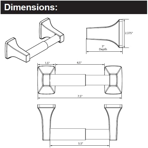 Moen Contemporary Brushed Nickel Toilet Paper Holder, Modern Wall Mounted Toilet Roll Holder, P5050BN - Image 3