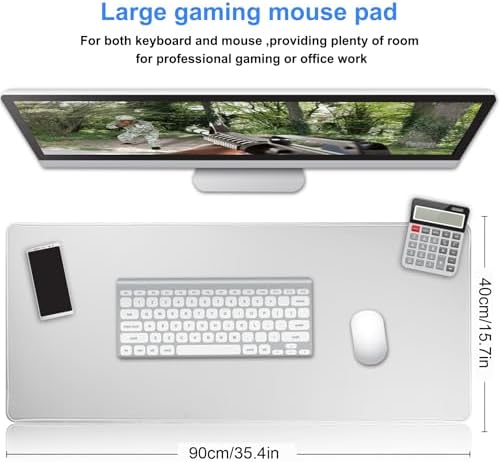 XXL Gaming Mouse Pad 35.4x15.7 Professional Large Mouse Pad & Computer Game Mouse Mat-90x40 Greyus - Image 2