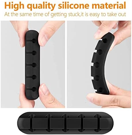 TviewSmart Cord Organizer for Desk, 5 Pack Cord Holders, Cable Clips, Black - Image 5