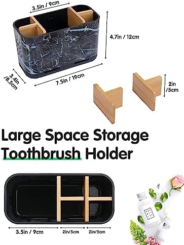 GFWARE Marble Toothbrush Holders with Drainage, Bathroom Organizer, Large - Image 6
