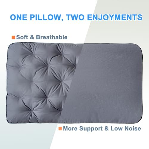 YOUR MOON Extra Soft Pillows Queen Size Set of 2, Medium Thick Support Pillows, 100% Cotton Shell Bed Pillow, Luxury Fluffy Down Alternative Pillow for Sleeping(Gray) - Image 4