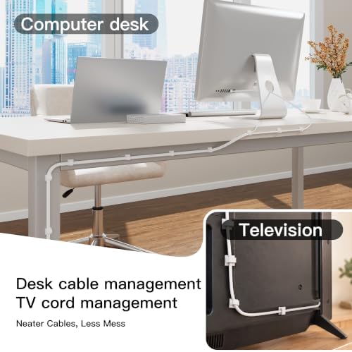30 Pcs Small White Adhesive Cable Clips for wall, Cord Holder for Desk car - Image 5