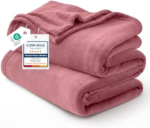 Bedsure GentleSoft Fleece Blankets Twin Size Dusty Rose - 300GSM Lightweight Plush Fuzzy Cozy Soft Blanket for Bed, Sofa, Couch, Travel, Camping, 60x80 inches by BEDSURE