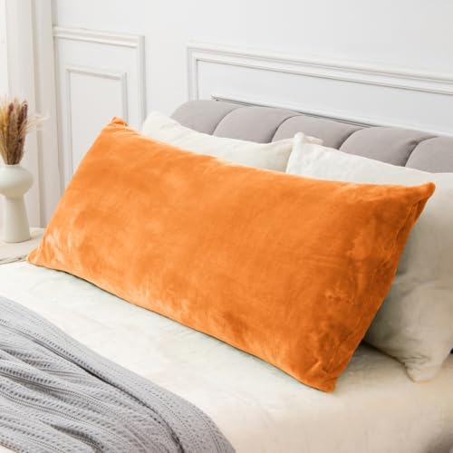 BEDELITE Body Pillow Cover with Zipper, Burnt Orange, 20x54 Inch, 1 Pack by BEDELITE