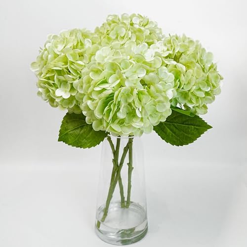 4 Pcs Fake Hydrangeas, 20'' Tall Large Bloom Latex Hydrangea Real Touch Faux Lifelike Silk Flowers Bouquet for Vase Filler Home Office Wedding Party Decor, DIY Floral Arrangement, Centerpieces by JaHeArtisan