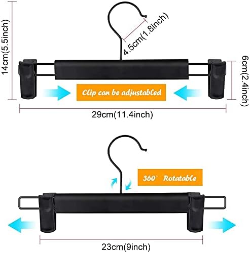 Pants Hangers with Clips, Skirt Hangers, 30 Pack, Black - Image 2