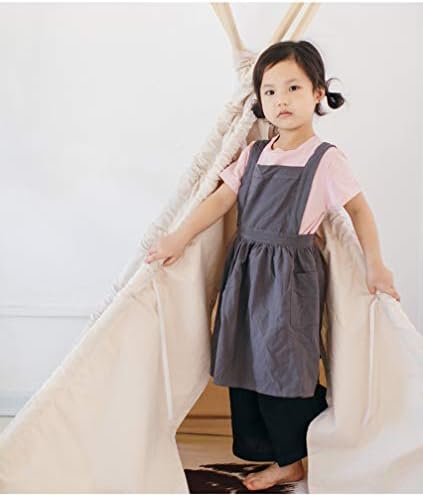 Children Cotton Apron Japanese Style Bib Home Clothes Painting Soft Comfort Pinafore Apron for Girls Boys - Image 5