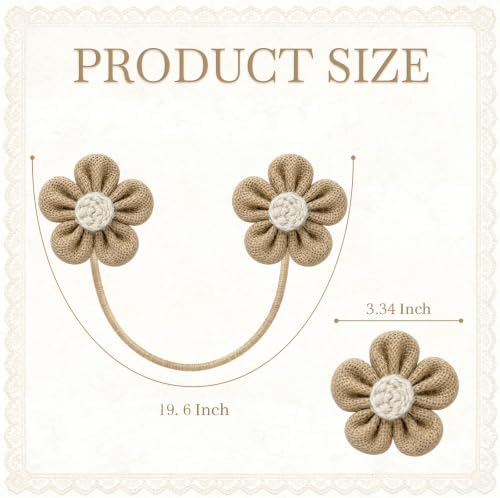 VIS'V Curtain Tiebacks, Twisted Boho Curtain Holdbacks, Khaki, 2 Pcs - Image 4