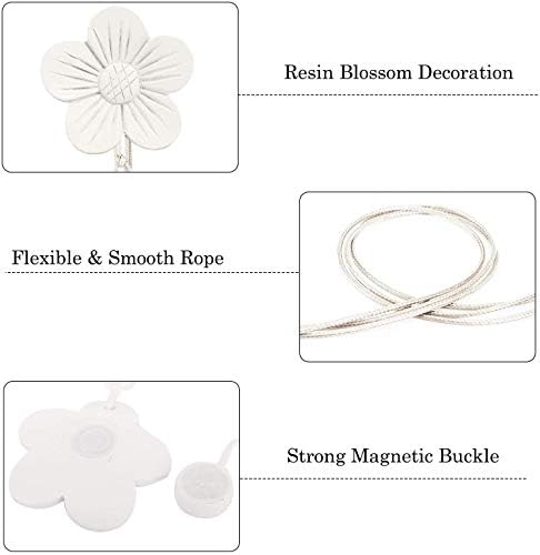 Lewondr Magnetic Curtain Tiebacks, Flower Vintage Curtain Holdbacks, White - Image 3