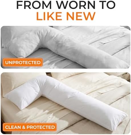 Cheer Collection White Pillowcase for L Shaped Pillow - Image 5