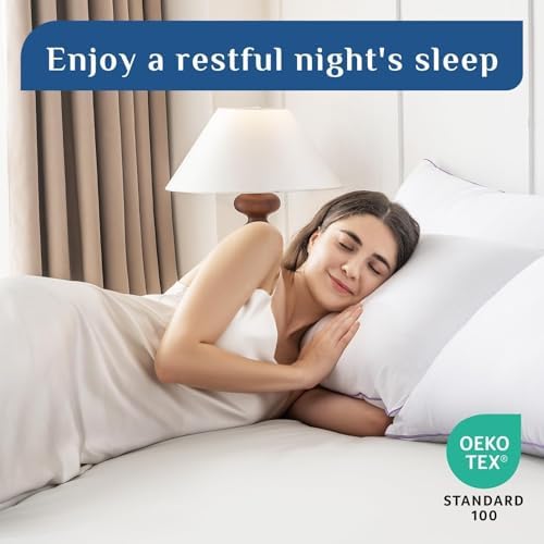 JOLLYVOGUE Pillows Queen Size Set of 4, Washable Supportive Firm Bed Pillows with Oeko-Tex Certified Soft Down Alternative Fill, Luxury Hotel Quality for Side, Back, and Stomach Sleepers - Image 6