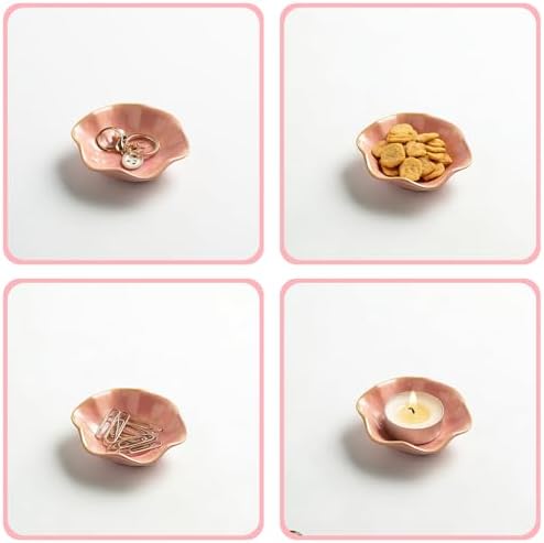 Mecaikru Ceramic Ring Dish, 4 in Jewelry Tray with Kiln Glaze Catchall Bowl - Image 4