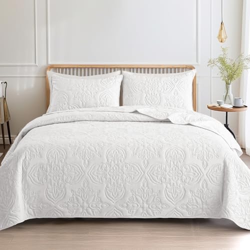 Whale Flotilla Twin Quilt Bedding Set Vintage Damask Reversible Bedspread by WHALEFLOTILLA